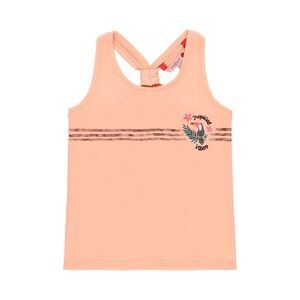 Peach Racerback Tank Top with Graphic Detail